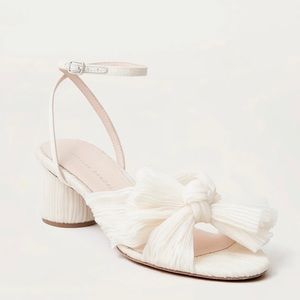 Loeffler Randal Dahlia Pearl Pleated Bow Heel, Size 8.5, Never worn